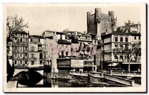 Narbonne - The Street Bridge on the Robine - Old Postcard