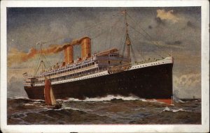 Steamship Boats, Ships Norddeutscher Lloyd c1900s-20s Postcard