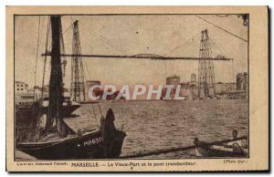 Postcard Old Marseille Old Port and the Transporter Bridge