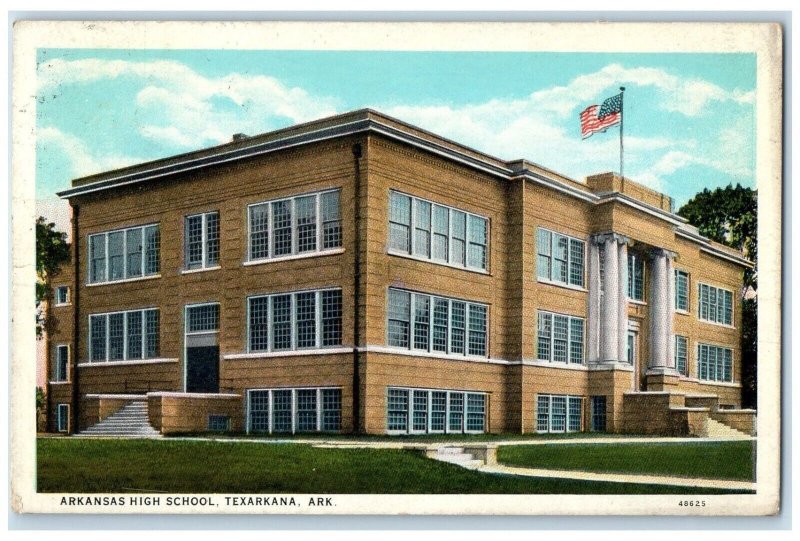 c1930's Arkansas High School Building Texarkana Arkansas AR Vintage Postcard