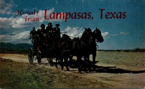 Greetings Howdy From Lampasas Texas Showing Old Stagecoach Of The West