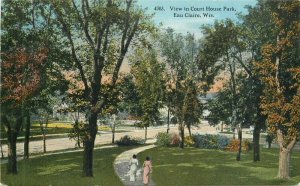 Wisconsin Eau Claire Postcard View Bishop Court House Park #4303 22-649