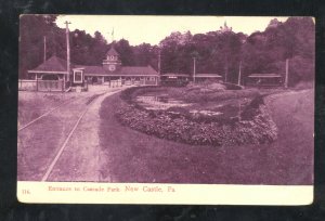 NEW CASTLE PENNSYLVANIA CASCADE AMUSEMENT PARK ENTRANCE VINTAGE POSTCARD