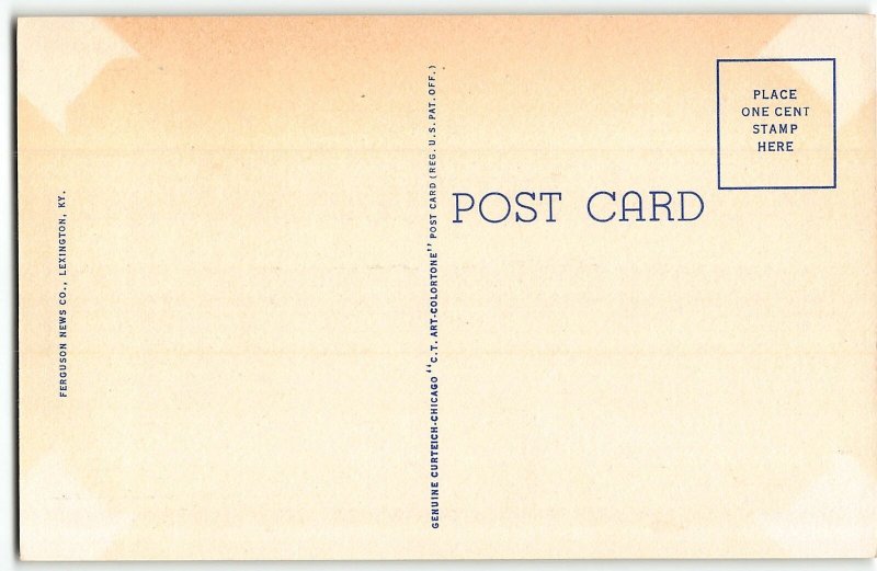 Spindletop Stock Farm, Lexington, Kentucky - 1938 Teich Linen Postcard