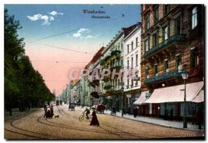 Old Postcard Wiesbaden Rheinstrasse