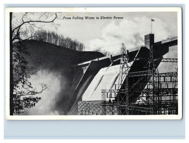 1920's-40's Norris Dam TVA Clinch River Tennessee Vintage Postcard P217