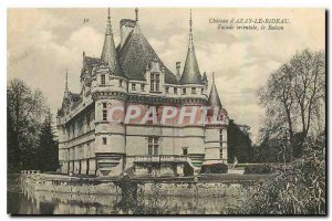 Old Postcard Chateau d'Azay le Rideau Eastern Facade Balcony