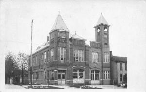 Mt Carmel Iowa~City Hall~Fire Station (?)~Homes in Bkgd~c1920s Real Photo PC