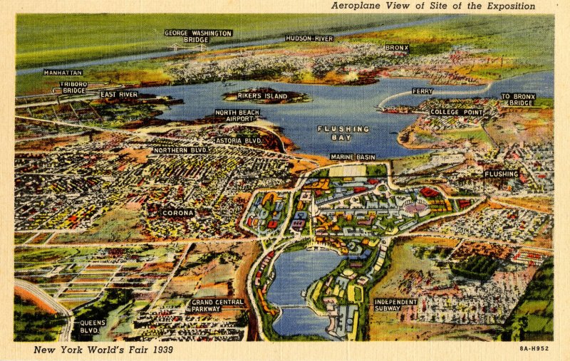 NY - New York World's Fair, 1939. Aeroplane View of World's Fair Site