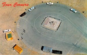 FOUR CORNERS MARKER Arizona New Mexico Utah Navajo Trail c1960s Vintage Postcard