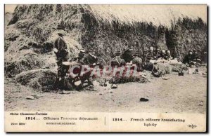 Postcard Old Army Officers french lunch summarily