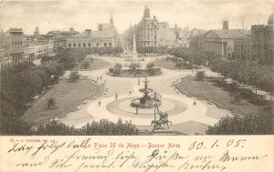 Vintage Postcard La Plaza 25 De Mayo Buenos Aires Argentina