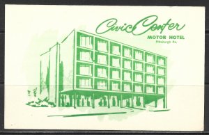 Pennsylvania, Pittsburgh - Civic Center Motor Hotel  - [PA-371]