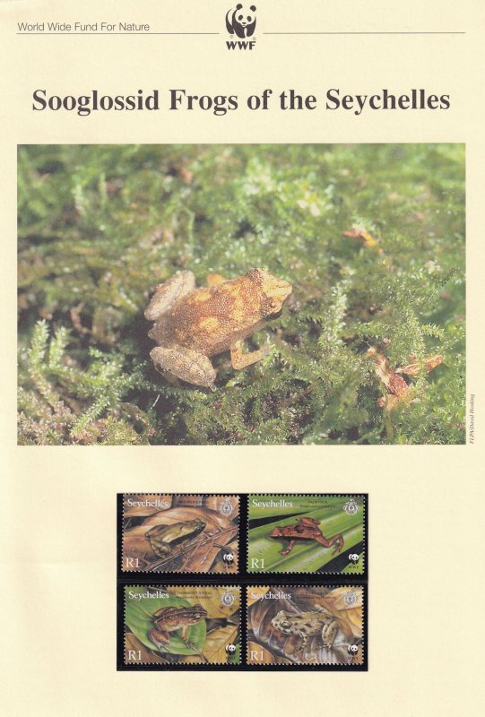 Sooglossid Frogs Of The Seychelles WWF Stamps and Set Of 4 First Day Cover Bu...