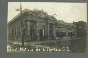 Tyndall SOUTH DAKOTA RPPC 1910 MAIN STREET National Bank nr Yankton Scotland