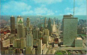 Illinois Chicago Aerial View Looking North On Michigan Avenue 1966
