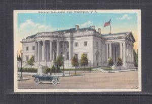 WASHINGTON, DC., MEMORIAL CONTINENTAL HALL, c1920 ppc., unused.