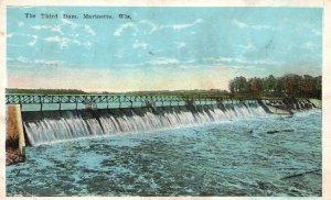 Vintage Postcard 1932 The Third Dam Attraction Marinette Wisconsin E. C. Kropp