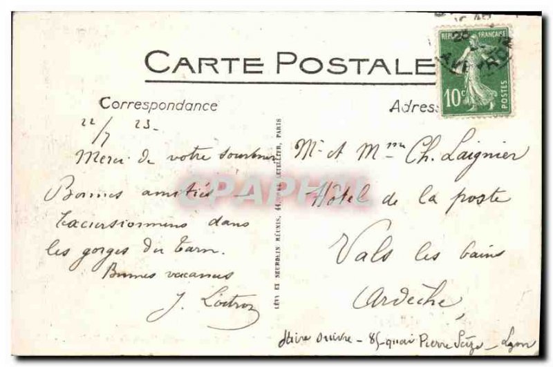 Old Postcard Gorges Du Tarn Meyrneis Bouilleres Rock Road Malenes