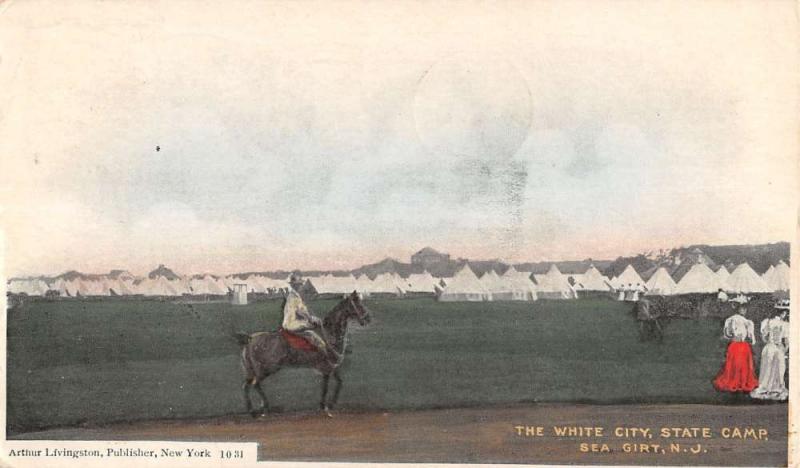 Sea Girt New Jersey White City State Camp Horse Antique Postcard K25159