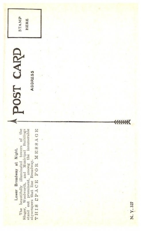 New York City ,  Lower Broadway at night