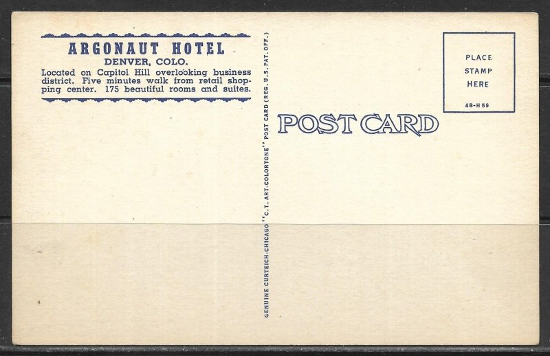 Colorado, Denver - Argonaut Hotel - [CO-189]