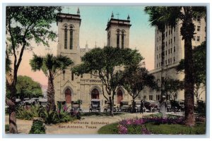 c1910 San Fernando Cathedral San Antonio Texas TX Hand-Colored Antique Postcard