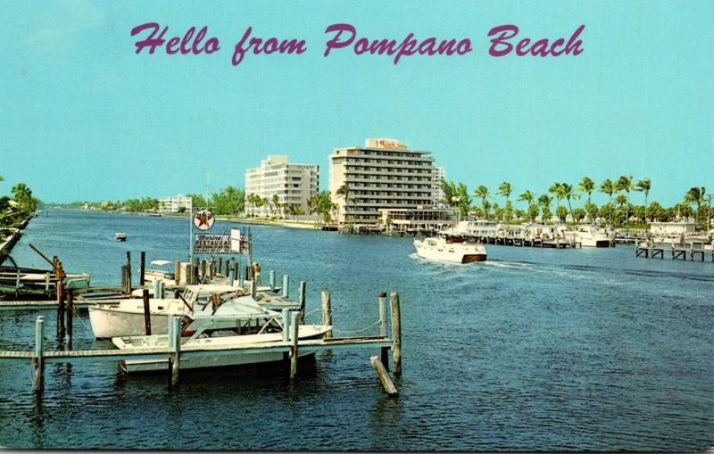 Florida Pompano Beach Apartment Buildings Along Intracoastal Waterway 1968