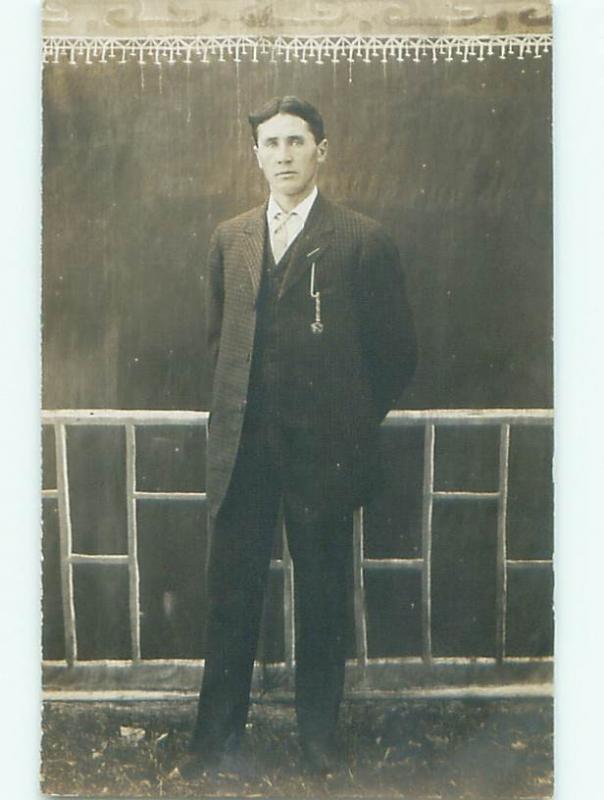 Old rppc MAN - MEN - MALE Possible Gay Interest Postcard AB1724