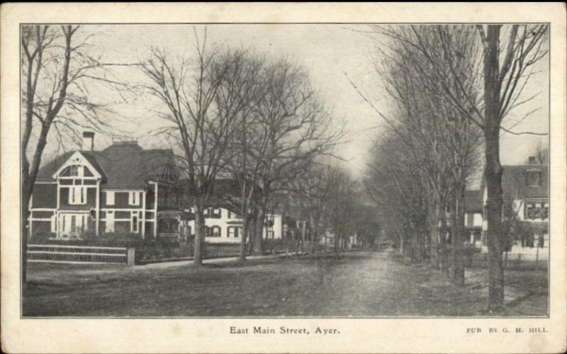 Ayer MA East Main St. c1905 Postcard
