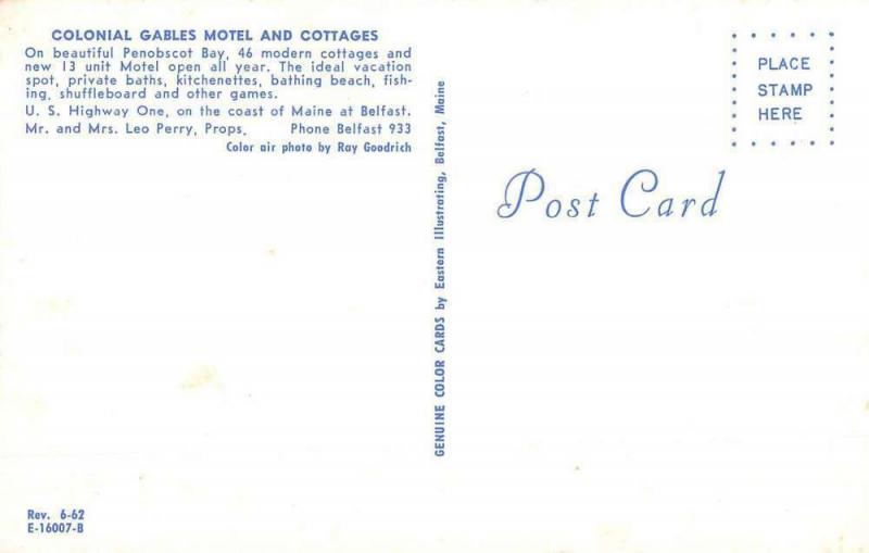 Penobscot Bay Maine Colonial Gables Motel Vintage Postcard K71159