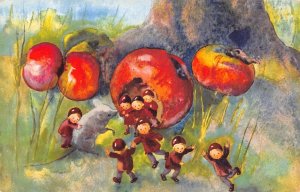 Fantasy Humanized Mushroom Boys Apple House Mouse postcard B993