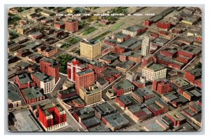 Airplane View Business Section El Paso Texas TX Linen Postcard V9