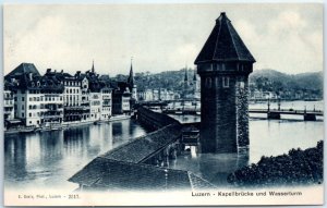 M-69827 Chapel Bridge and Water Tower Lucerne Switzerland