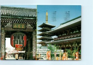 Postcard - The Kaminarimon portal and lantern, Sensō-ji Temple - Tokyo, Japan