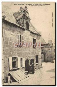 Old Postcard Roscoff House of Mary and the Ruins of St. Chapel Ninien