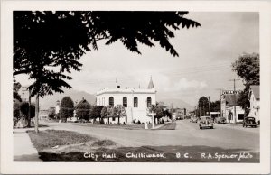 City Hall Chilliwack BC Fraser Valley Main & Yale Street Spencer RP Postcard H50