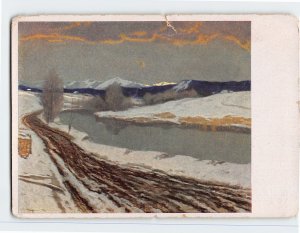 Postcard Last Glow In Wintry Solitude By A. Stagura, Haus der Kunst, Germany