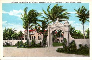 Florida Palm Beach El Mirasol Residence Of E T Stotesbury Entrance To Grounds