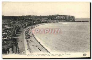 Old Postcard Mers les Bains Overview of the beach overlooking the Treport