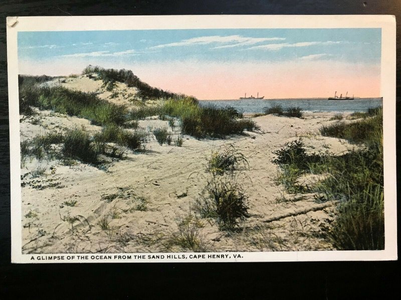 Vintage Postcard 1915-1930 Glimpse of the Ocean from Sand Hills Cape Henry VA