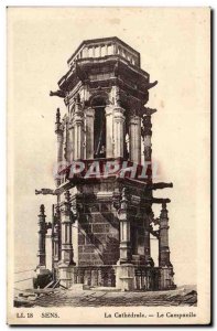 Sens Old Postcard The Cathedral Campanile