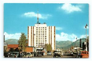 Postcard AK Anchorage Mt McKinley Apartments 1950's Old Cars Street View G15