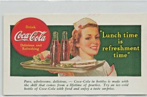 Coca-Cola Lunch Time is Refreshment Time Advertising Card 3 x 5.5