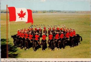 Royal Canadian Mounted Police RCMP Mounties Canada Red Vintage Postcard D45