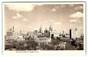 1925-42 Skyline View Of Tulsa Oklahoma Rppc Real Photo Postcard Aerial 