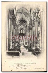 Old Postcard Bourges The Nave of the Cathedral