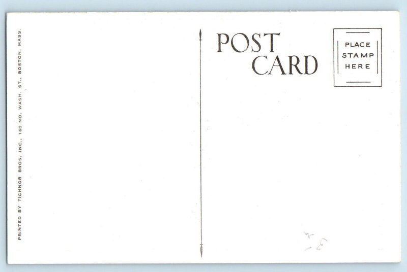 Hudson Massachusetts Postcard Flood Scene Business District Exterior View c1940