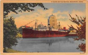 11007   TX  Beaumont  Cargo Ship in the Neches River