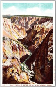 Canyon From Grandview Yellowstone Park Rock Formation Postcard